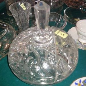 1960's vintage crystal candy dish